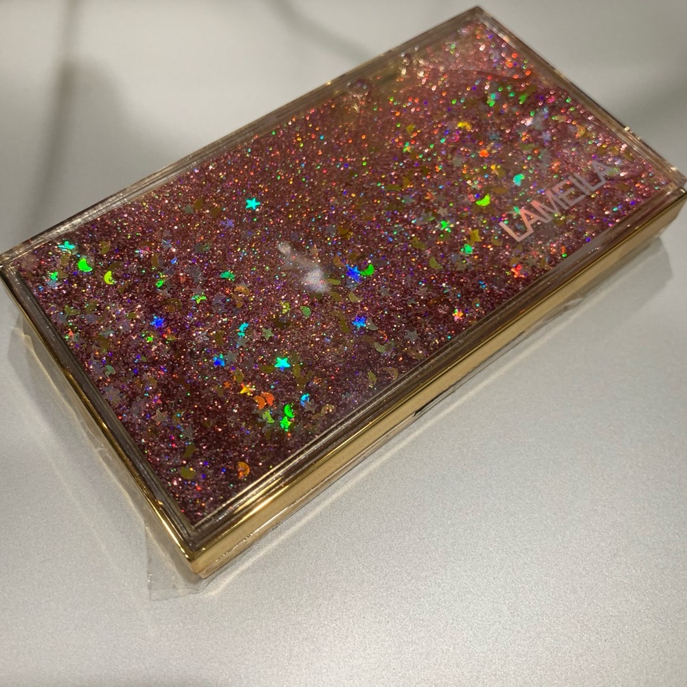Purple Glitter Snow Globe Rectangle Berry-Toned Palette with 15 Colors - NIB